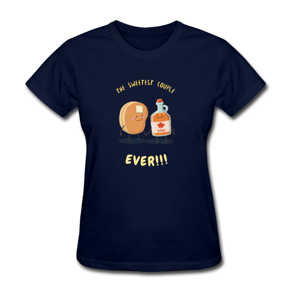 Women's Pancakes and Syrup T-Shirt - navy