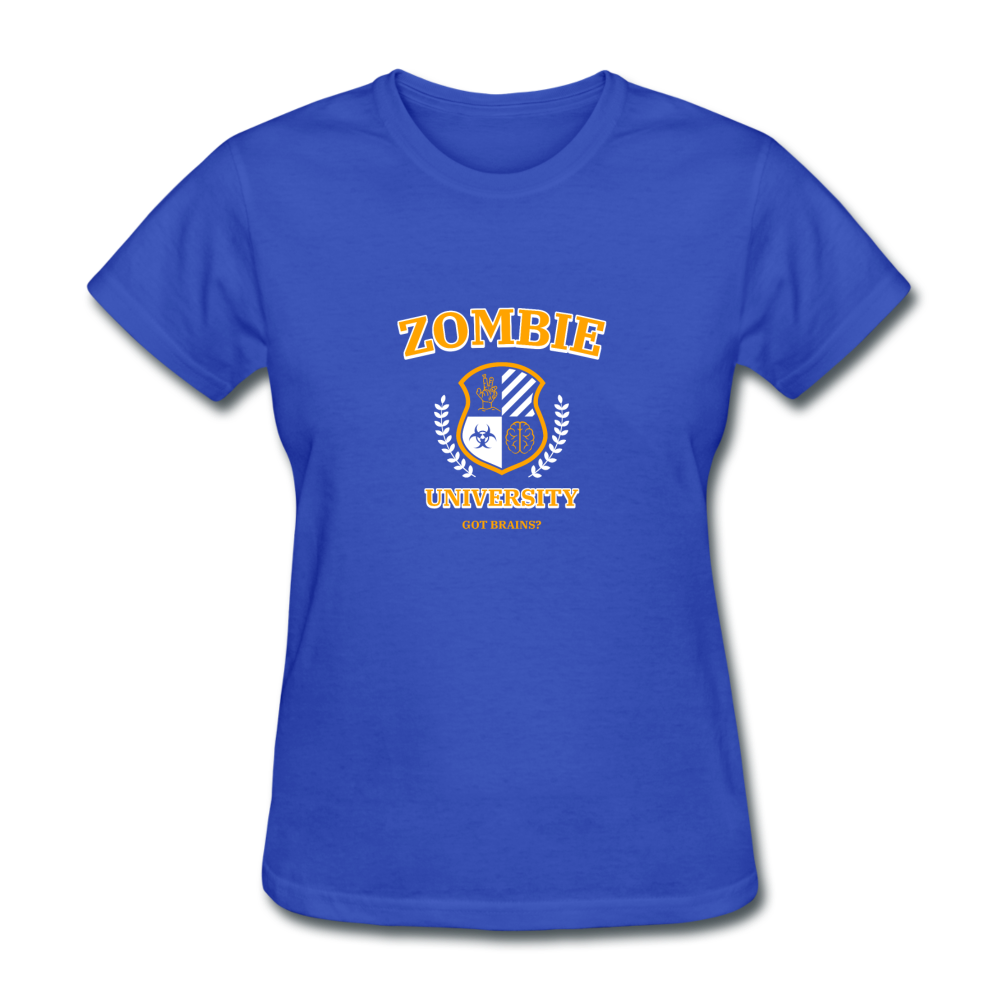 Women's Zombie University T-Shirt - royal blue
