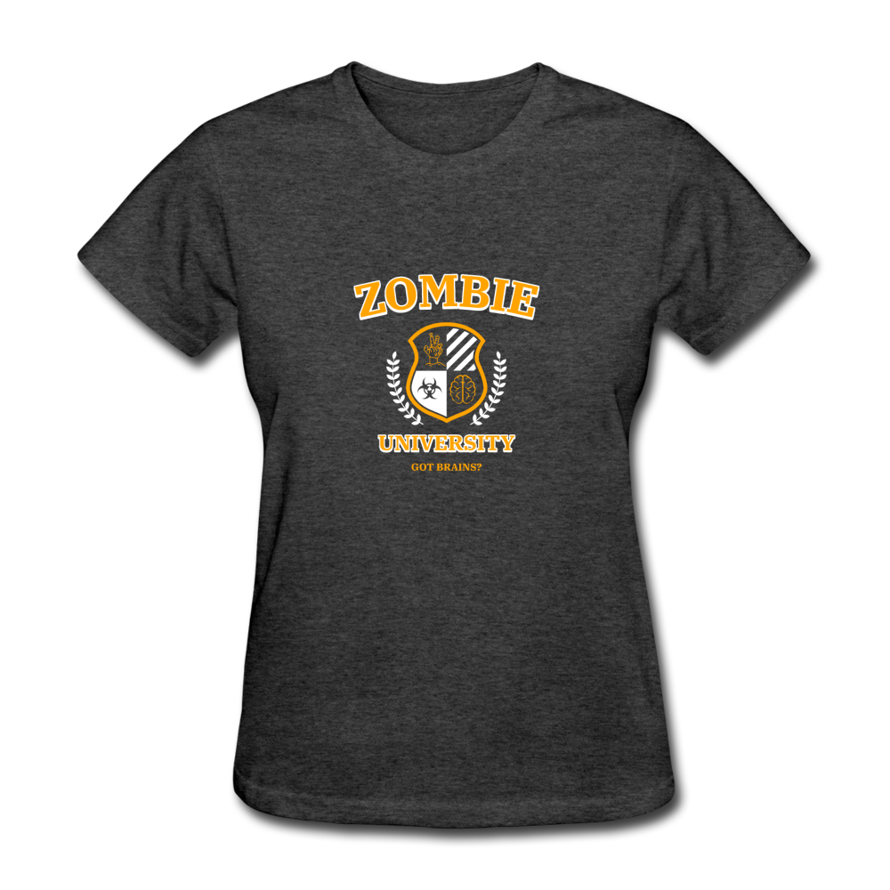 Women's Zombie University T-Shirt - heather black