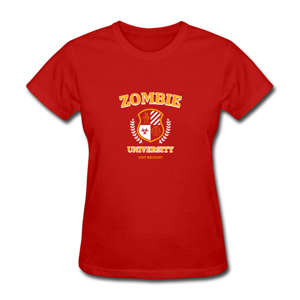 Women's Zombie University T-Shirt - red