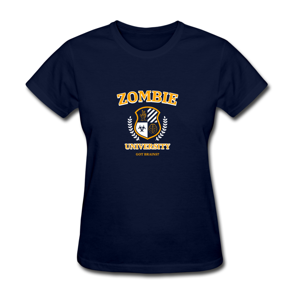 Women's Zombie University T-Shirt - navy