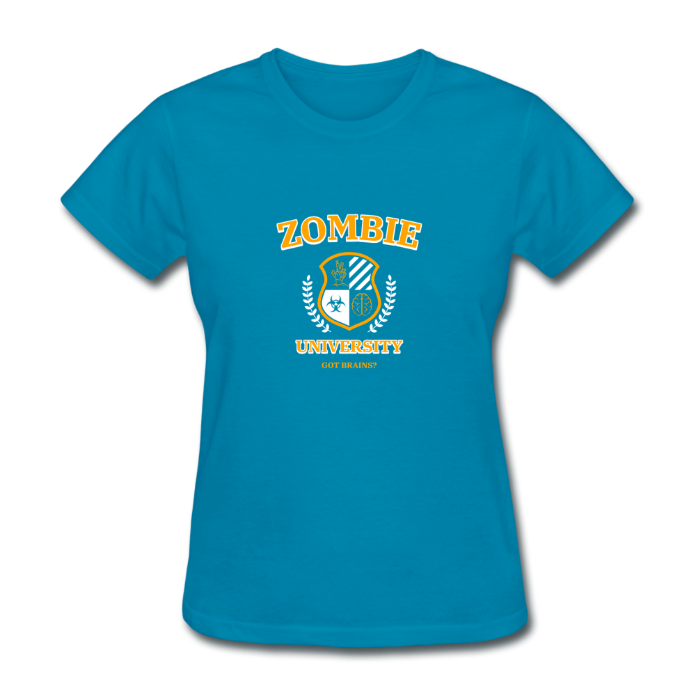 Women's Zombie University T-Shirt - turquoise
