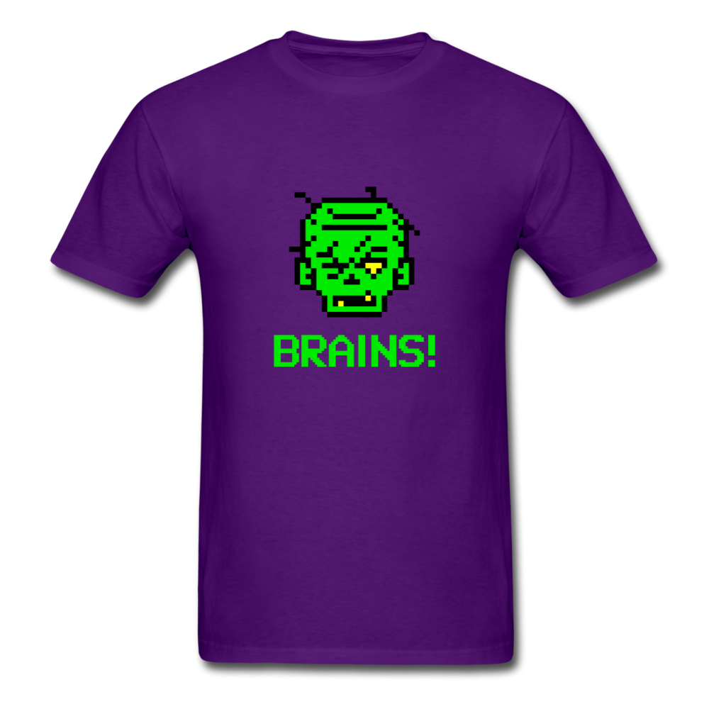 Unisex Zombie 8-bit Brains T-Shirt - purple