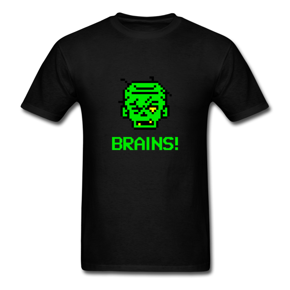 Unisex Zombie 8-bit Brains T-Shirt - black
