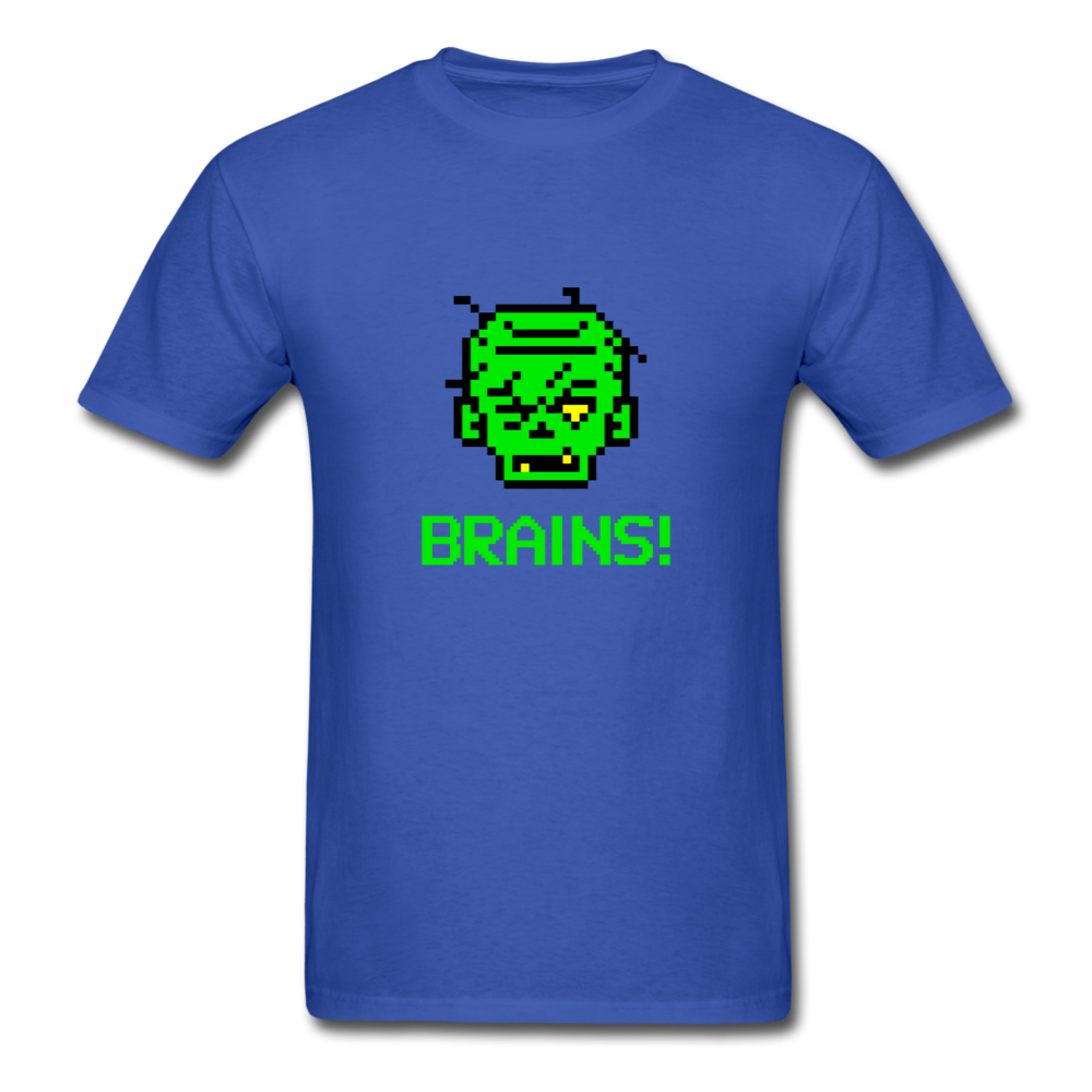 Unisex Zombie 8-bit Brains T-Shirt - royal blue