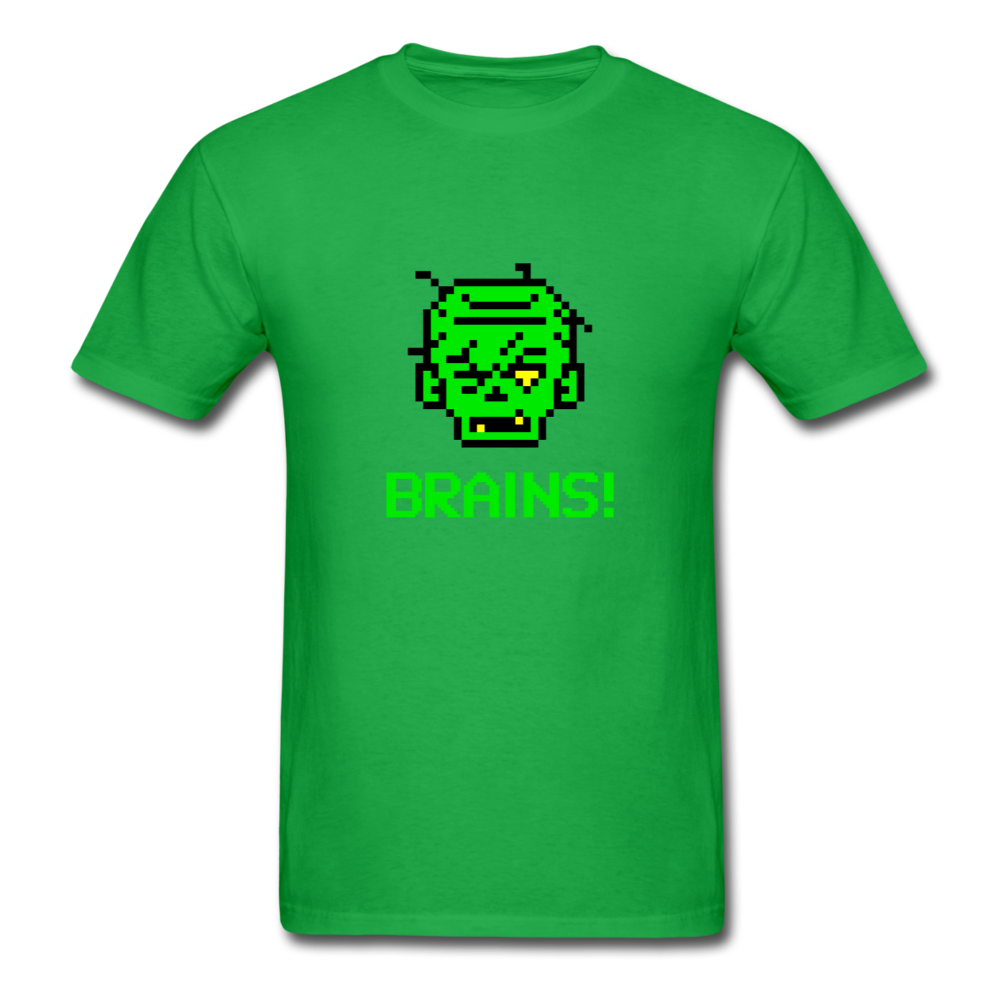 Unisex Zombie 8-bit Brains T-Shirt - bright green