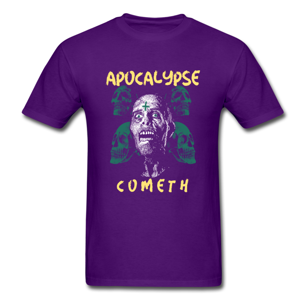 Unisex Zombie Apocalypse Cometh T-Shirt - purple