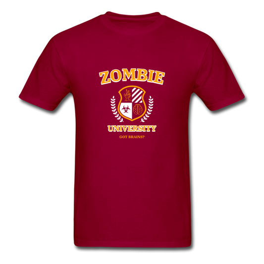 Unisex Zombie University T-Shirt - dark red