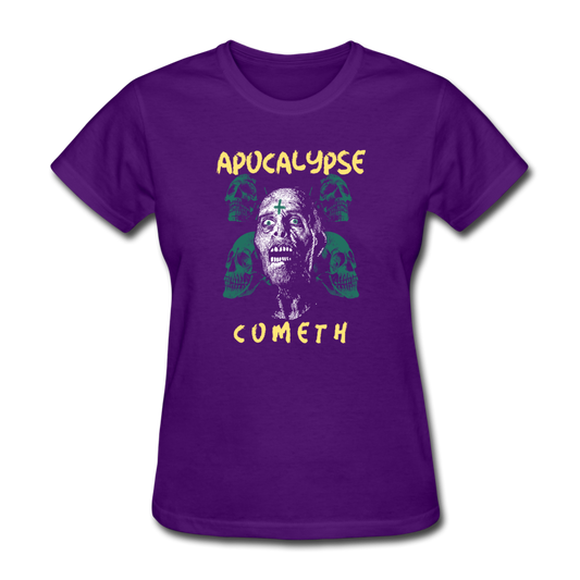 Women's Zombie Apocalypse Cometh T-Shirt - purple