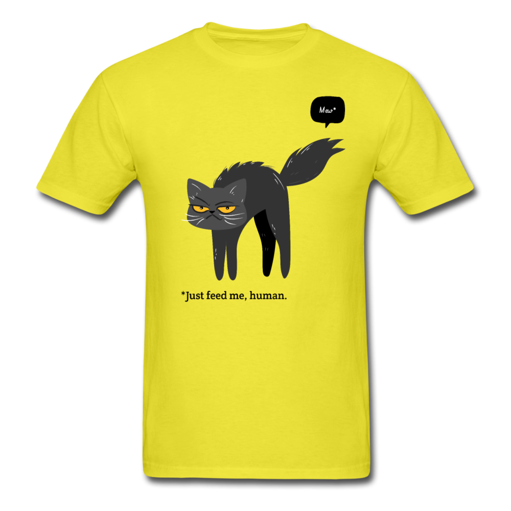 Unisex Cat Just Feed Me T-Shirt - yellow