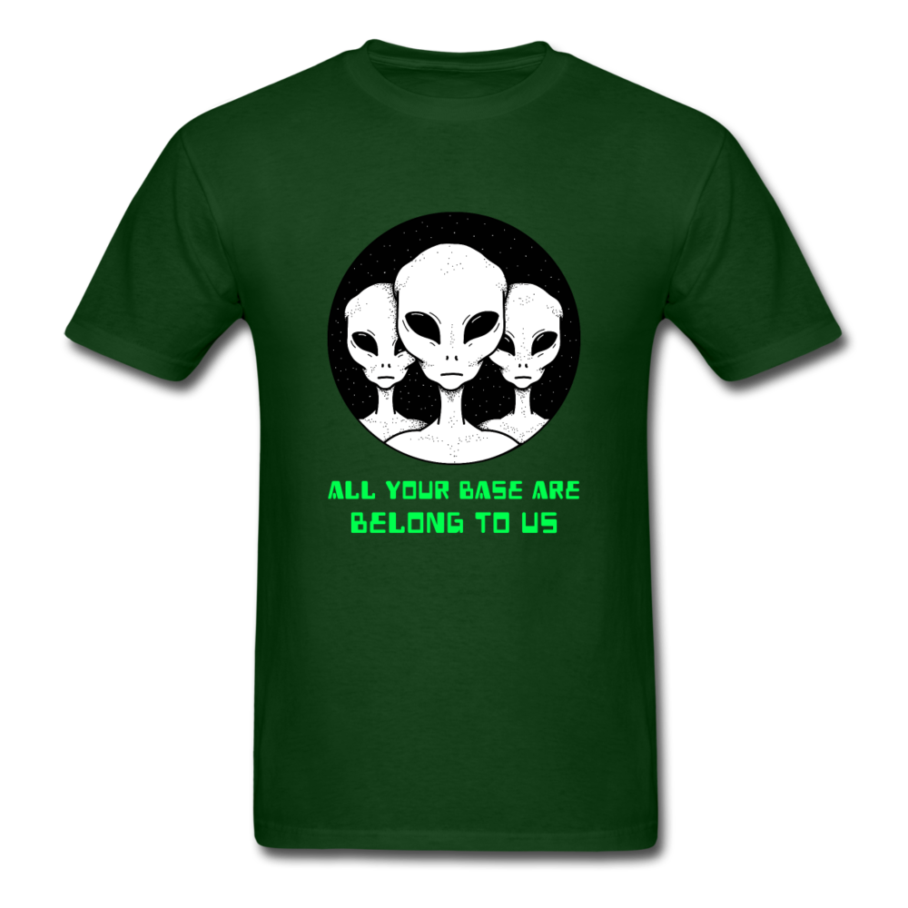 Unisex Alien All Your Base Are Belong to Us T-Shirt - forest green