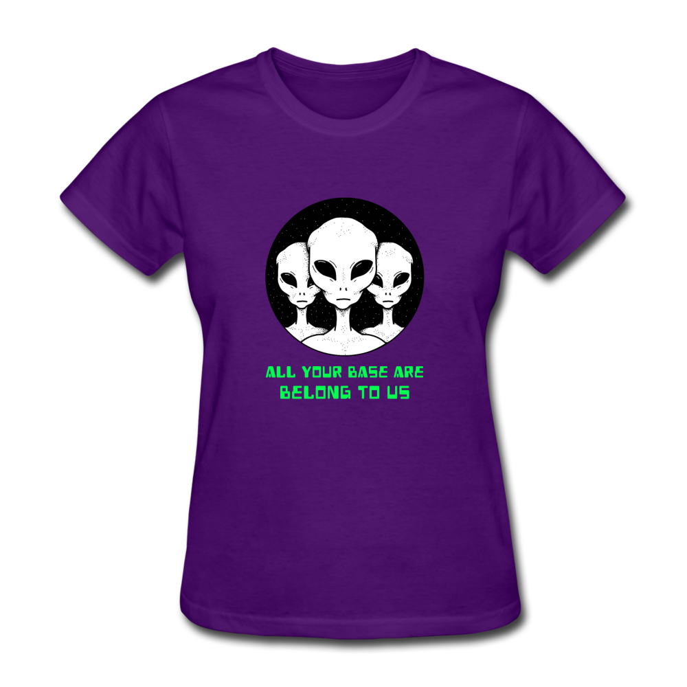 Women's Alien All Your Base Are Belong to Us T-Shirt - purple