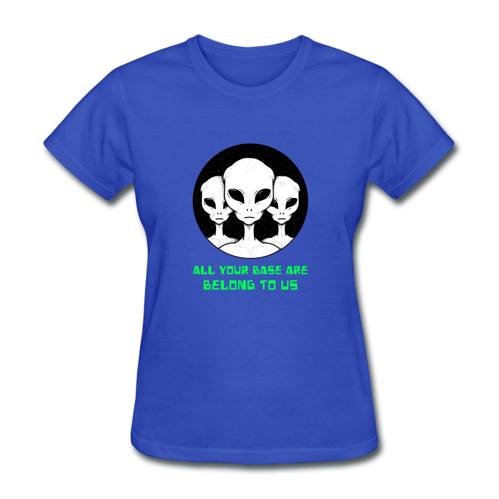 Women's Alien All Your Base Are Belong to Us T-Shirt - royal blue