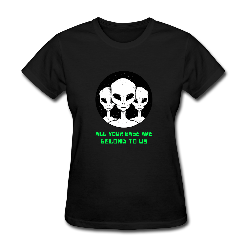 Women's Alien All Your Base Are Belong to Us T-Shirt - black