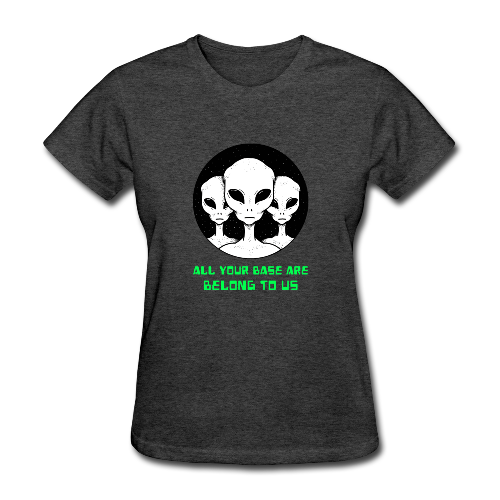 Women's Alien All Your Base Are Belong to Us T-Shirt - heather black