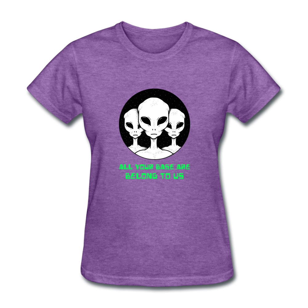 Women's Alien All Your Base Are Belong to Us T-Shirt - purple heather