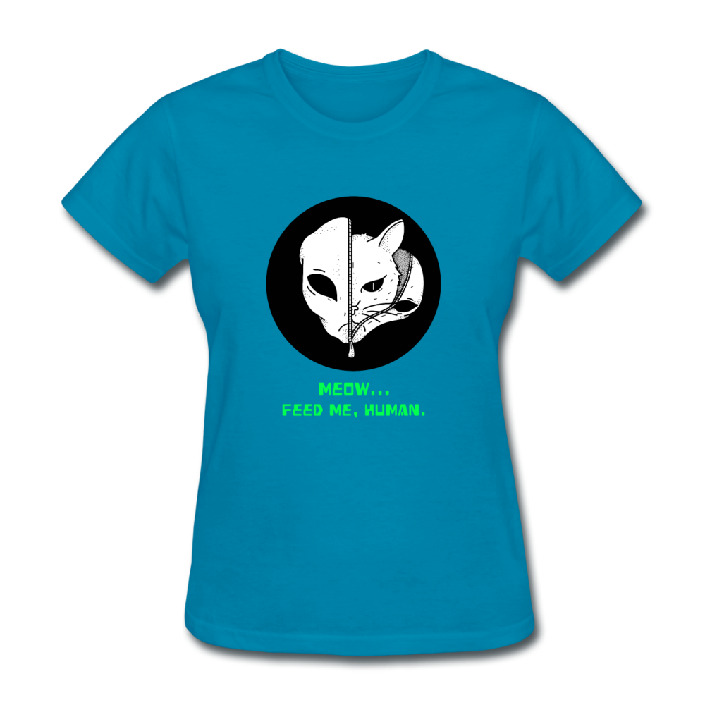 Women's Alien Kitty T-Shirt - turquoise