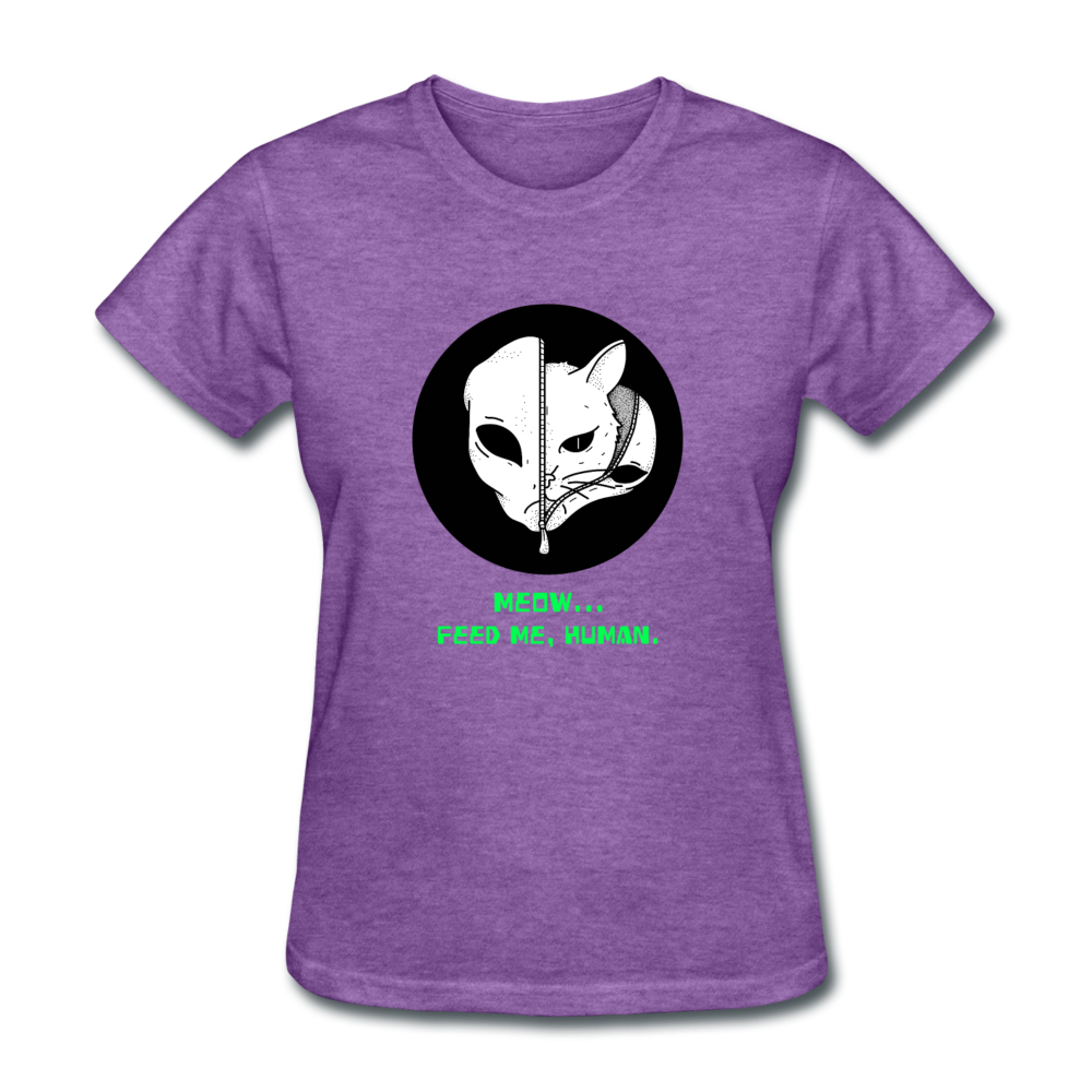 Women's Alien Kitty T-Shirt - purple heather