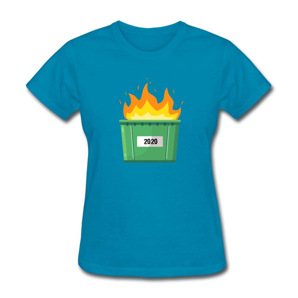 Women's 2020 Dumpster Fire T-Shirt - turquoise