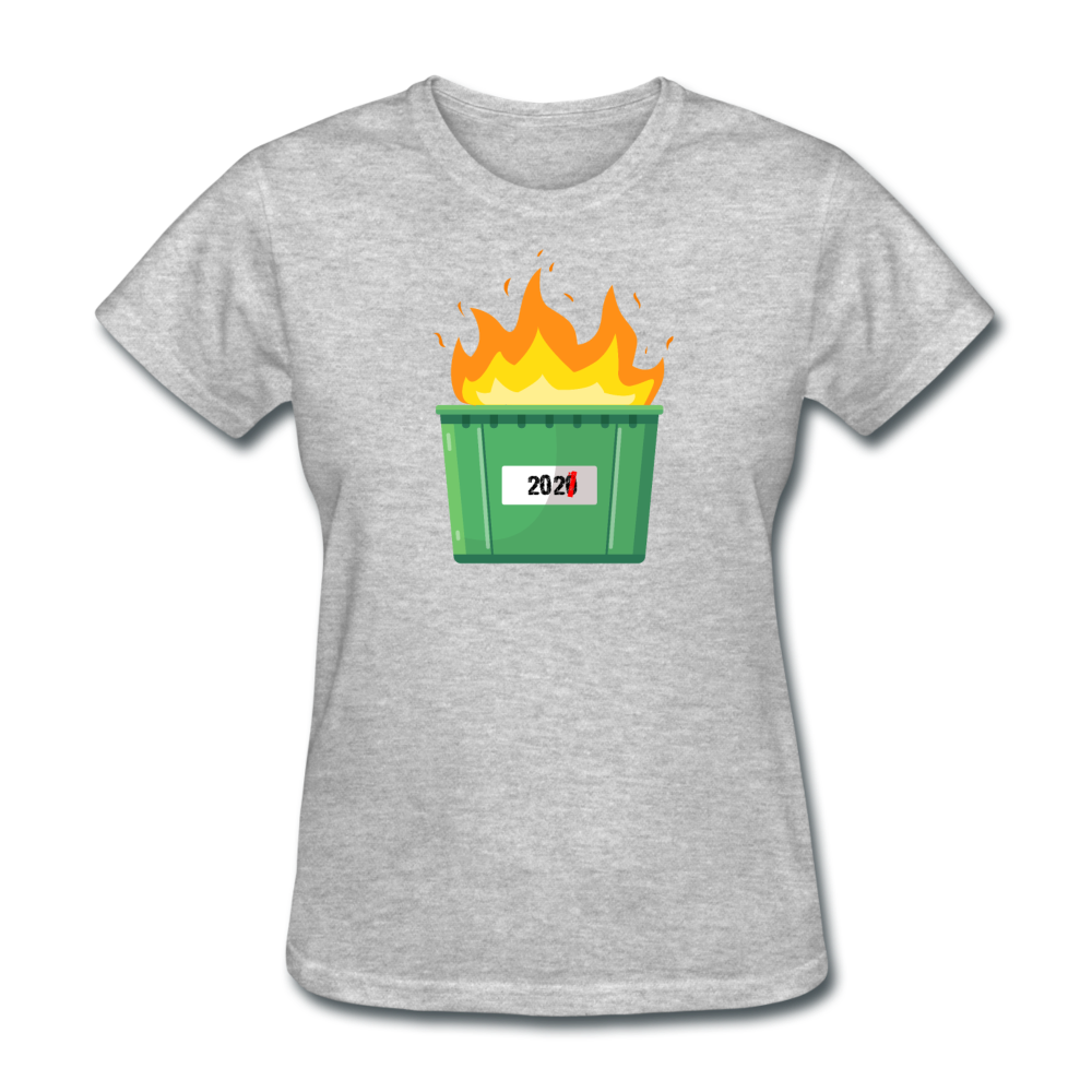Women's 2021 Dumpster Fire T-Shirt - heather gray