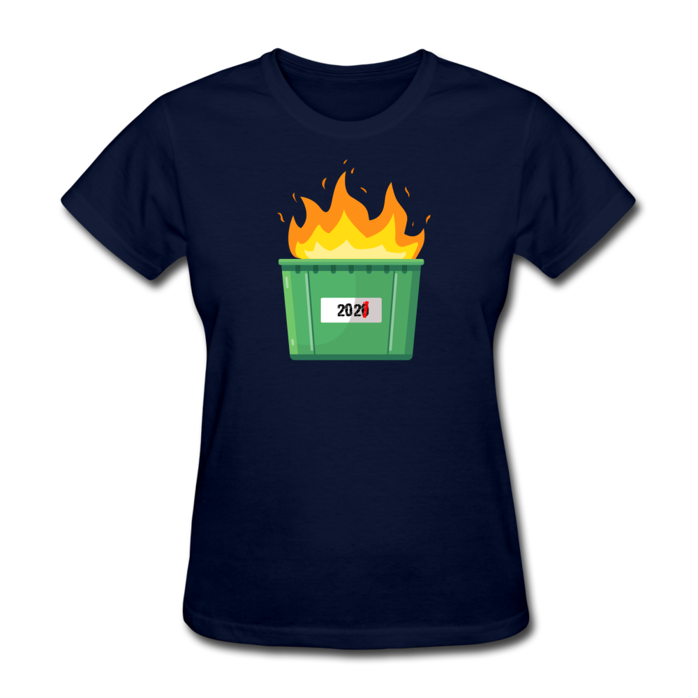 Women's 2021 Dumpster Fire T-Shirt - navy