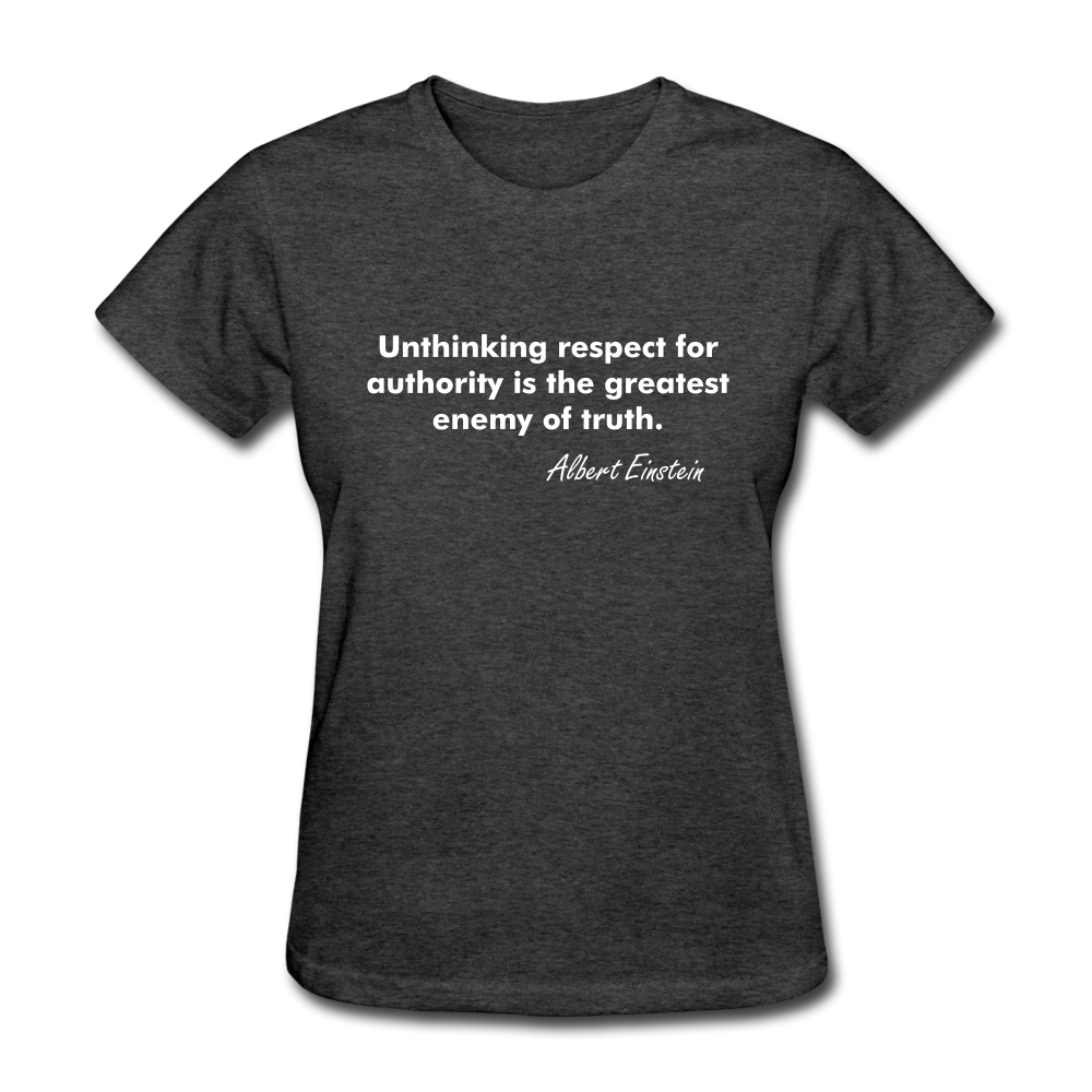 Women's Einstein Quote T-Shirt - heather black