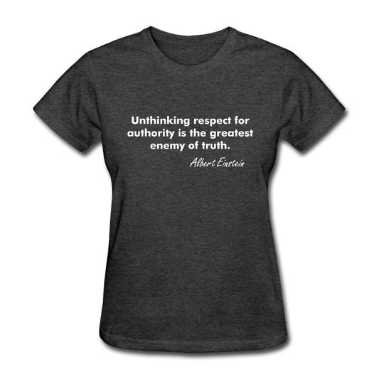 Women's Einstein Quote T-Shirt - heather black
