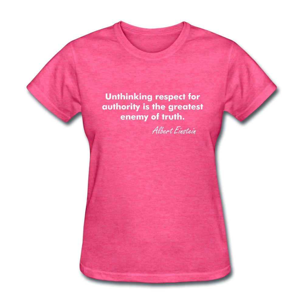 Women's Einstein Quote T-Shirt - heather pink