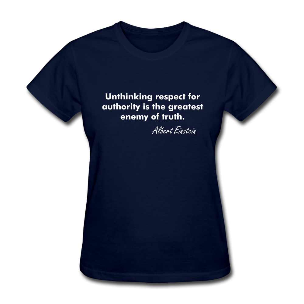 Women's Einstein Quote T-Shirt - navy