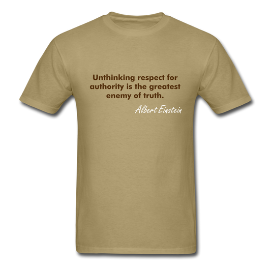 Unisex Einstein Quote T-Shirt - khaki