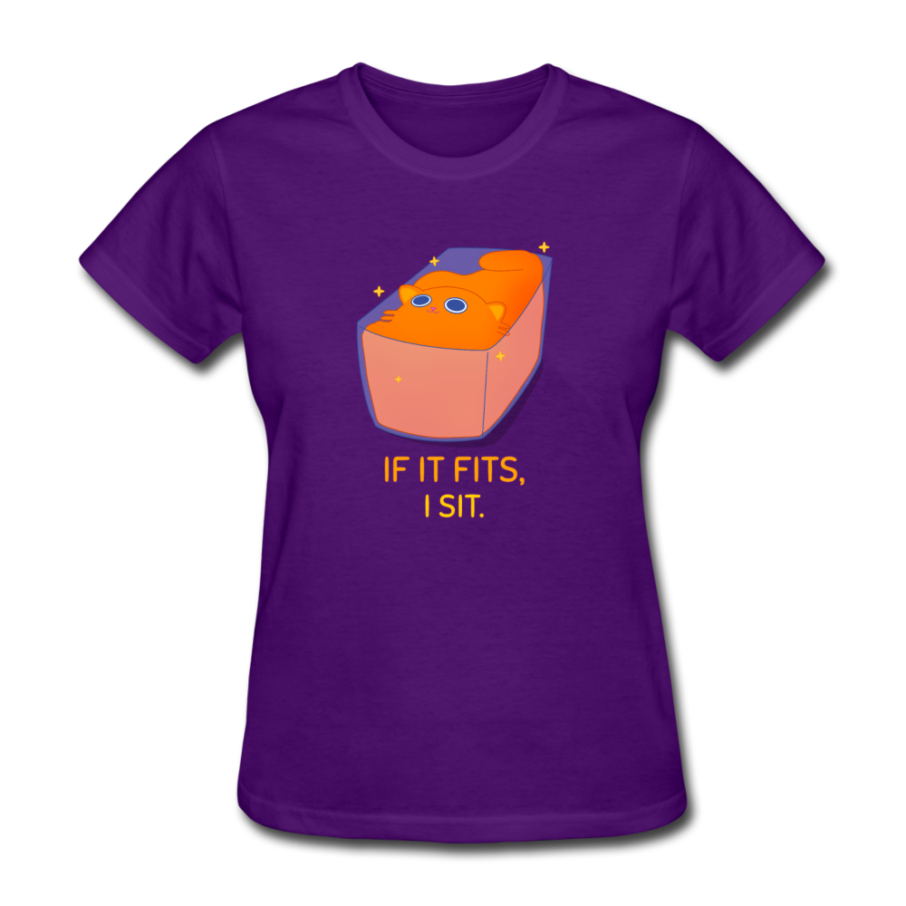 Women's Cat in Box T-Shirt - purple