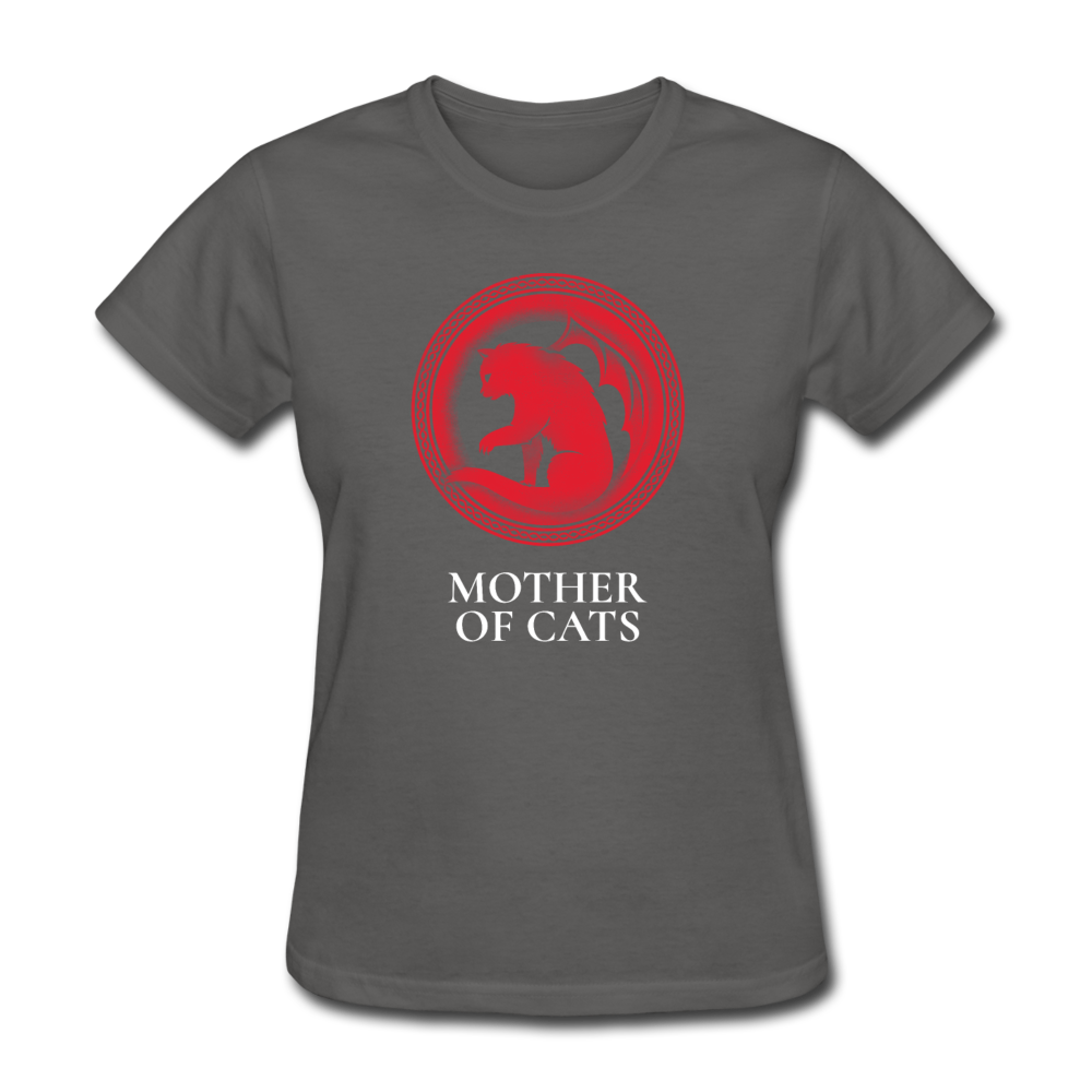Women's Mother of Cats T-Shirt - charcoal
