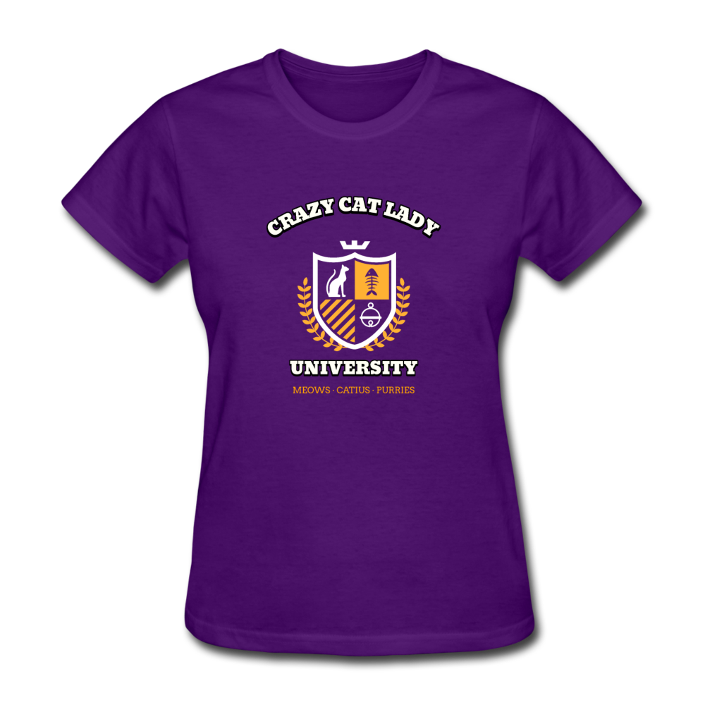 Women's Crazy Cat Lady T-Shirt - purple