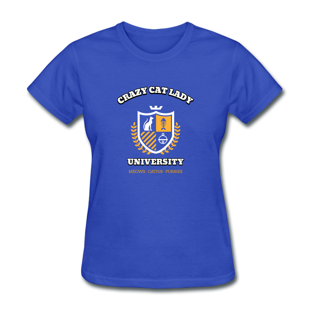 Women's Crazy Cat Lady T-Shirt - royal blue