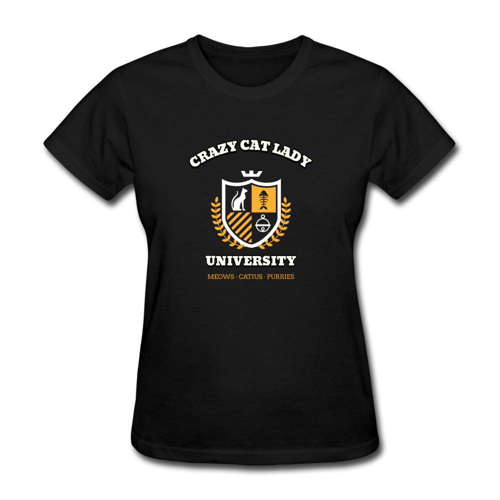 Women's Crazy Cat Lady T-Shirt - black