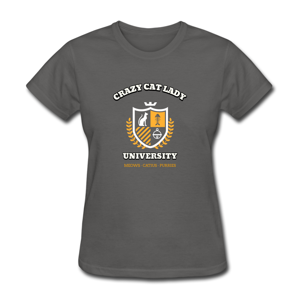 Women's Crazy Cat Lady T-Shirt - charcoal