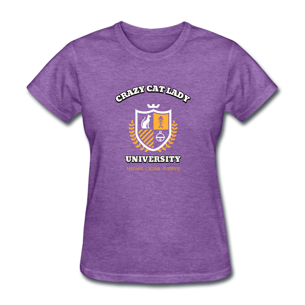 Women's Crazy Cat Lady T-Shirt - purple heather
