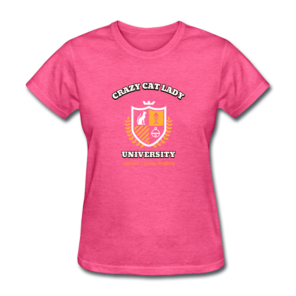 Women's Crazy Cat Lady T-Shirt - heather pink