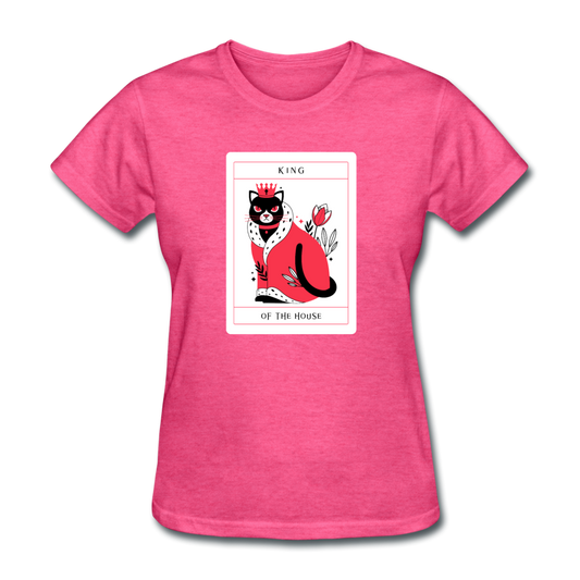 Women's Cat King of the House T-Shirt - heather pink