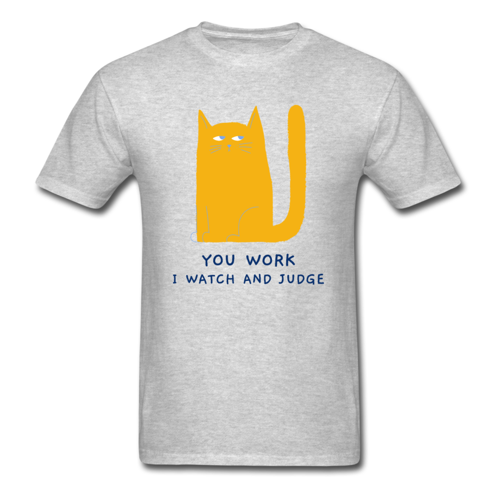Unisex Judging Cat T-Shirt - heather gray