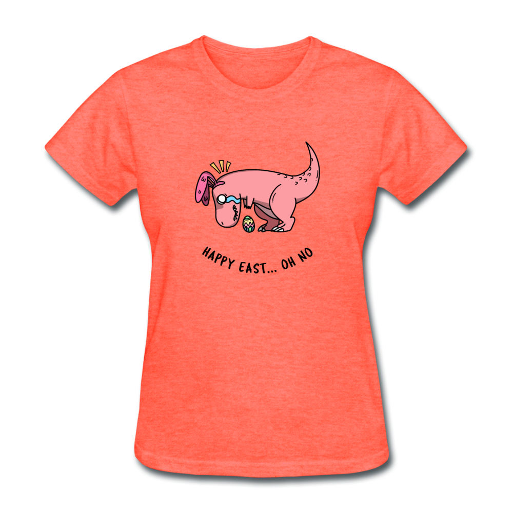Women's T-Rex T-Shirt - heather coral