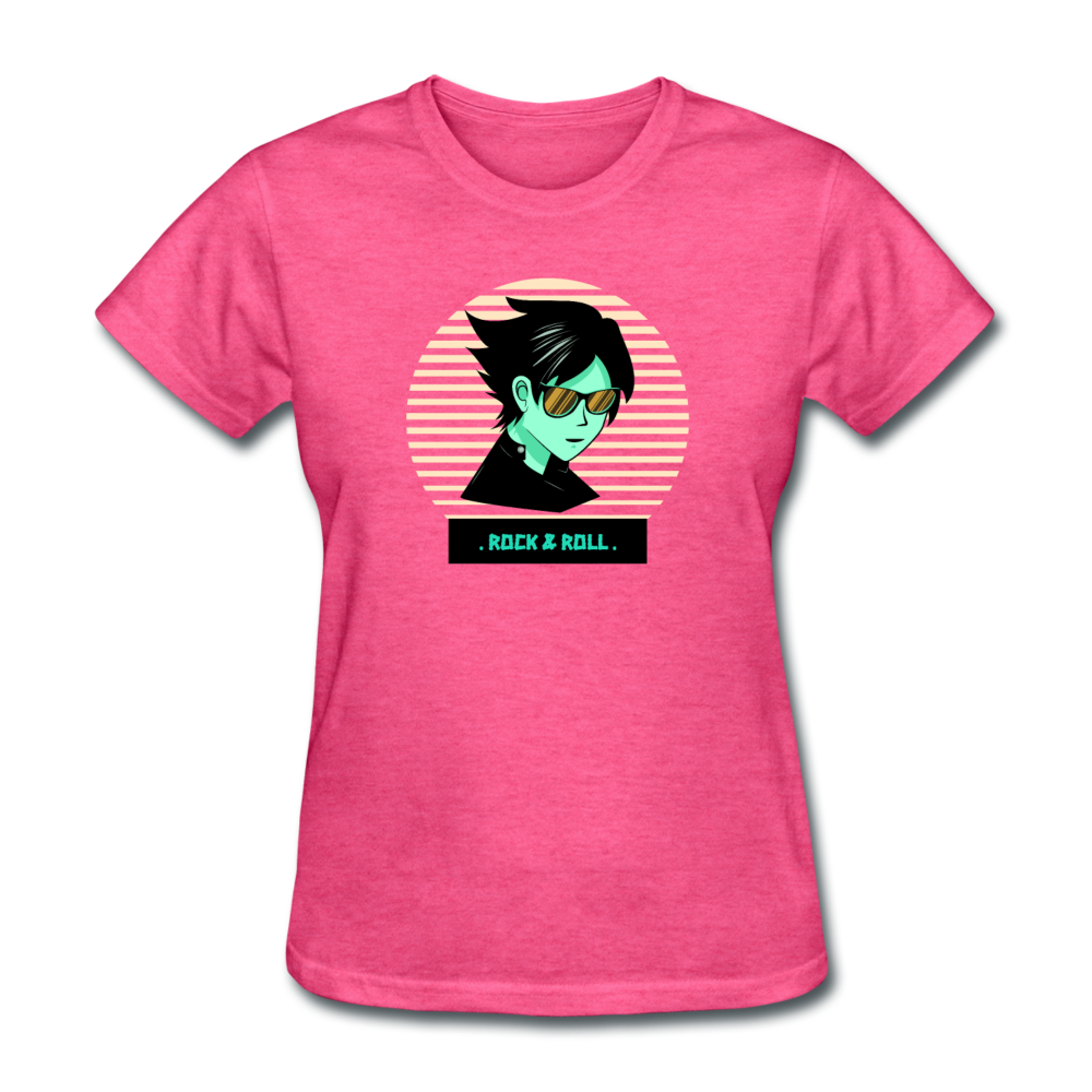 Women's Retro Rock and Roll T-Shirt - heather pink