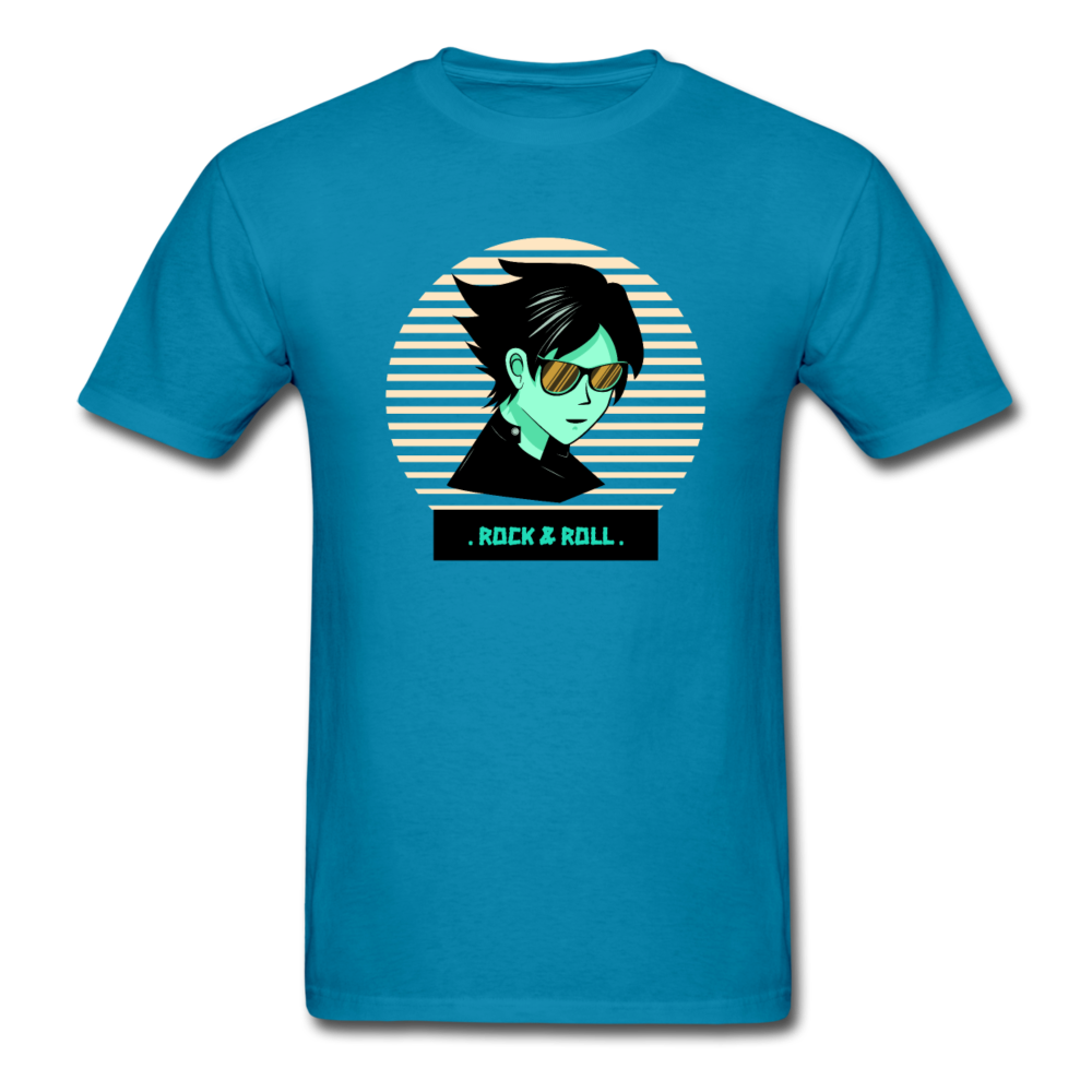Unisex Retro Rock and Roll T-Shirt - turquoise