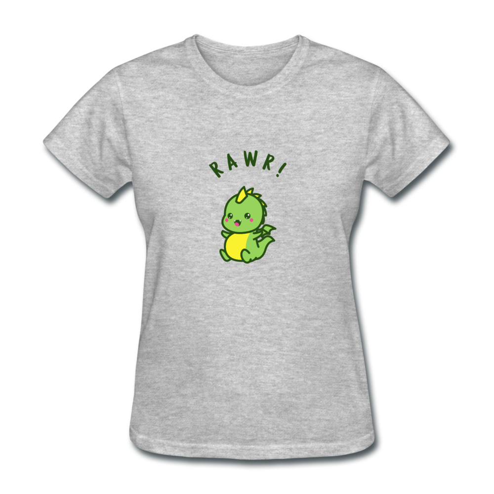 Women's Baby Dinosaur T-Shirt - heather gray