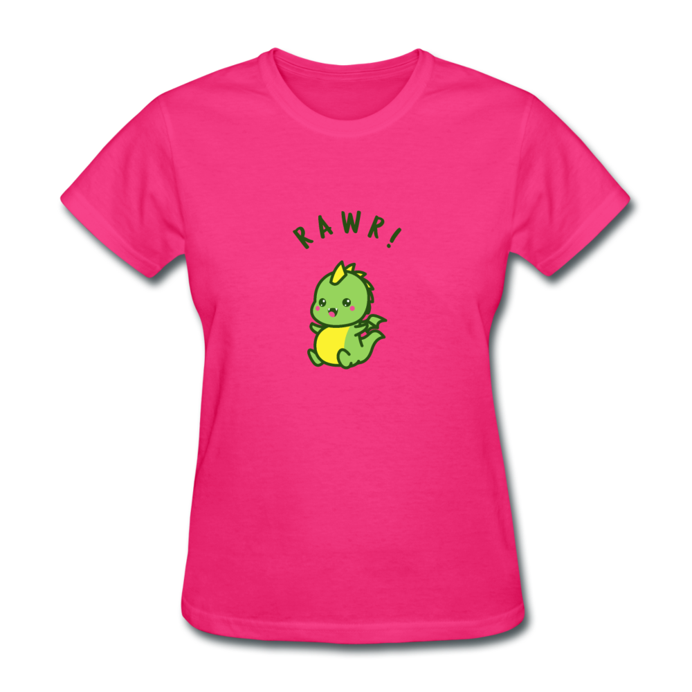 Women's Baby Dinosaur T-Shirt - fuchsia