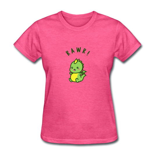 Women's Baby Dinosaur T-Shirt - heather pink