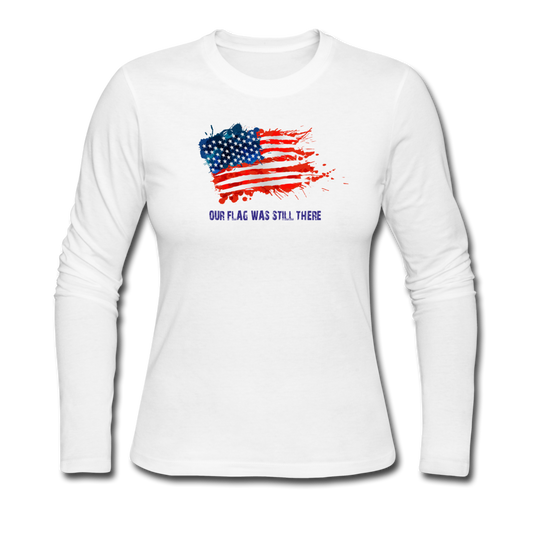 Women's Long Sleeve Our Flag Was Still There Jersey - white