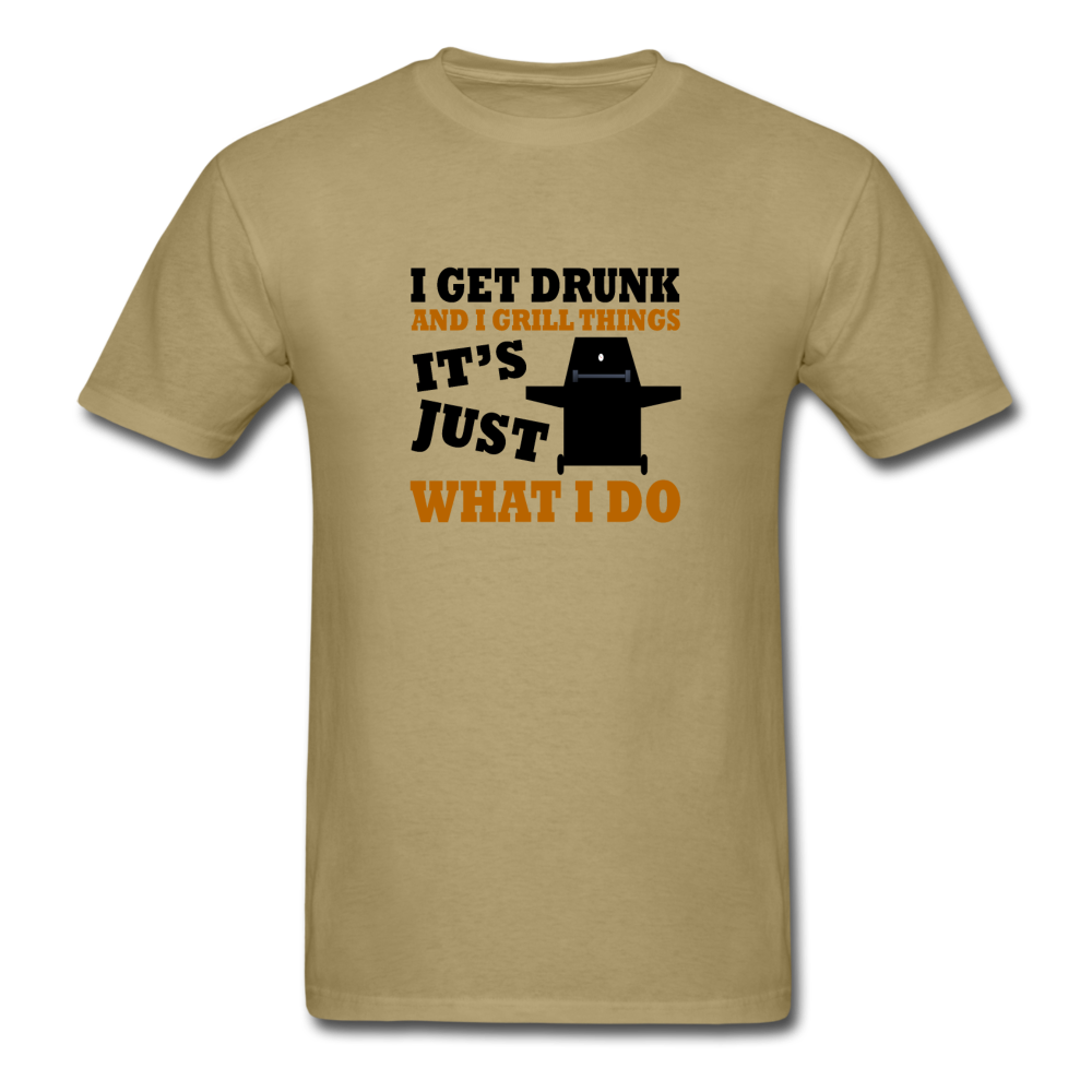 Unisex Drinking and Grilling Classic T-Shirt - khaki