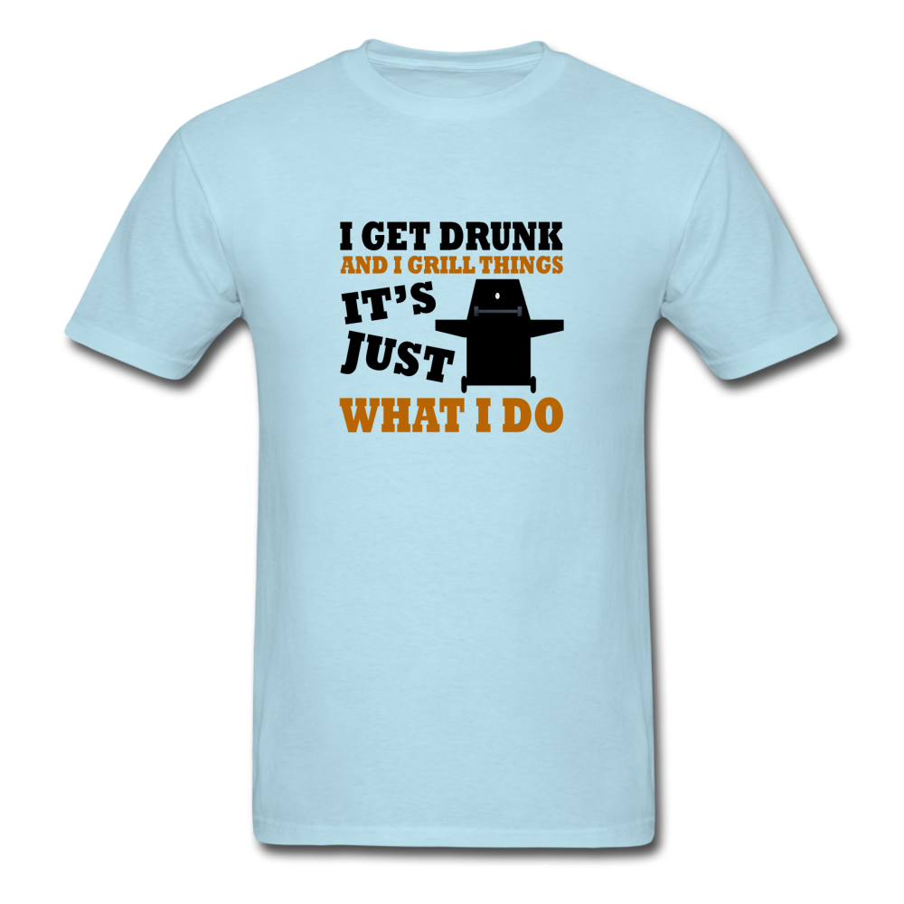 Unisex Drinking and Grilling Classic T-Shirt - powder blue