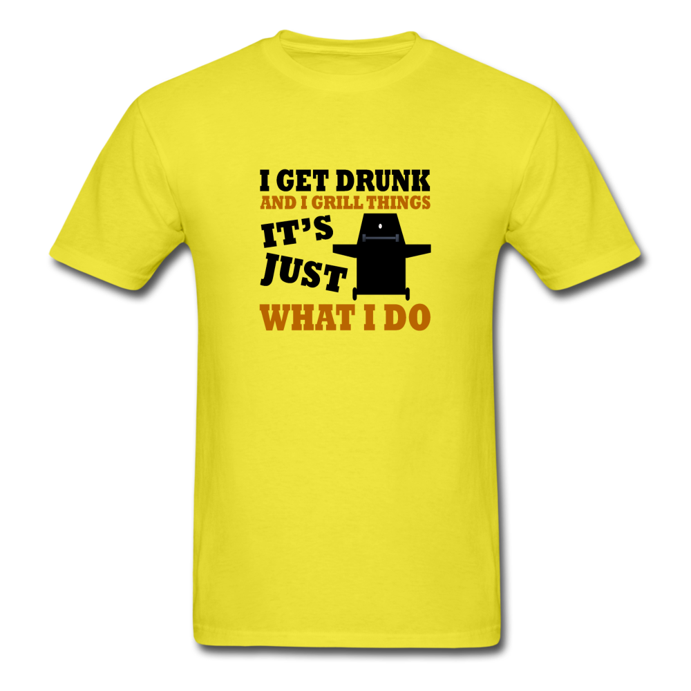 Unisex Drinking and Grilling Classic T-Shirt - yellow